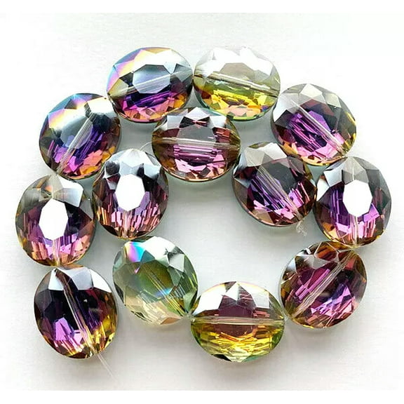 U8MO 20x24mm large size Faceted Red Crystal Quartz Flat Oval Beads 8PCS