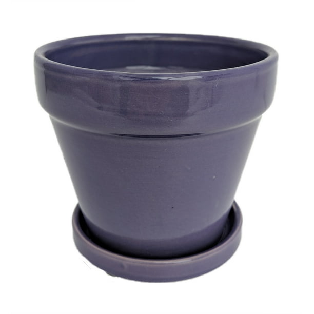 Fiesta Ceramic Pot Saucer Purple 7 5 X Com Fiesta Ceramic Pot Saucer Purple 7, Purple Glazed Garden Pots