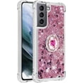 thumbnail image 6 of case for Samsung Galaxy S21 5G 6.2",Creativity Clear Quicksand Glitter Flowing Liquid Floating Soft TPU Case w/Stand Bling Diamond Sparkle Phone Cover for Samsung Galaxy S21 5G  Rose Gold, 6 of 14