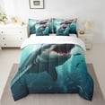 thumbnail image 2 of YST 3D Shark Comforter Set Ocean Sea Life Marine Animal Comforter Set, Twin Size (7 Count), 2 of 5