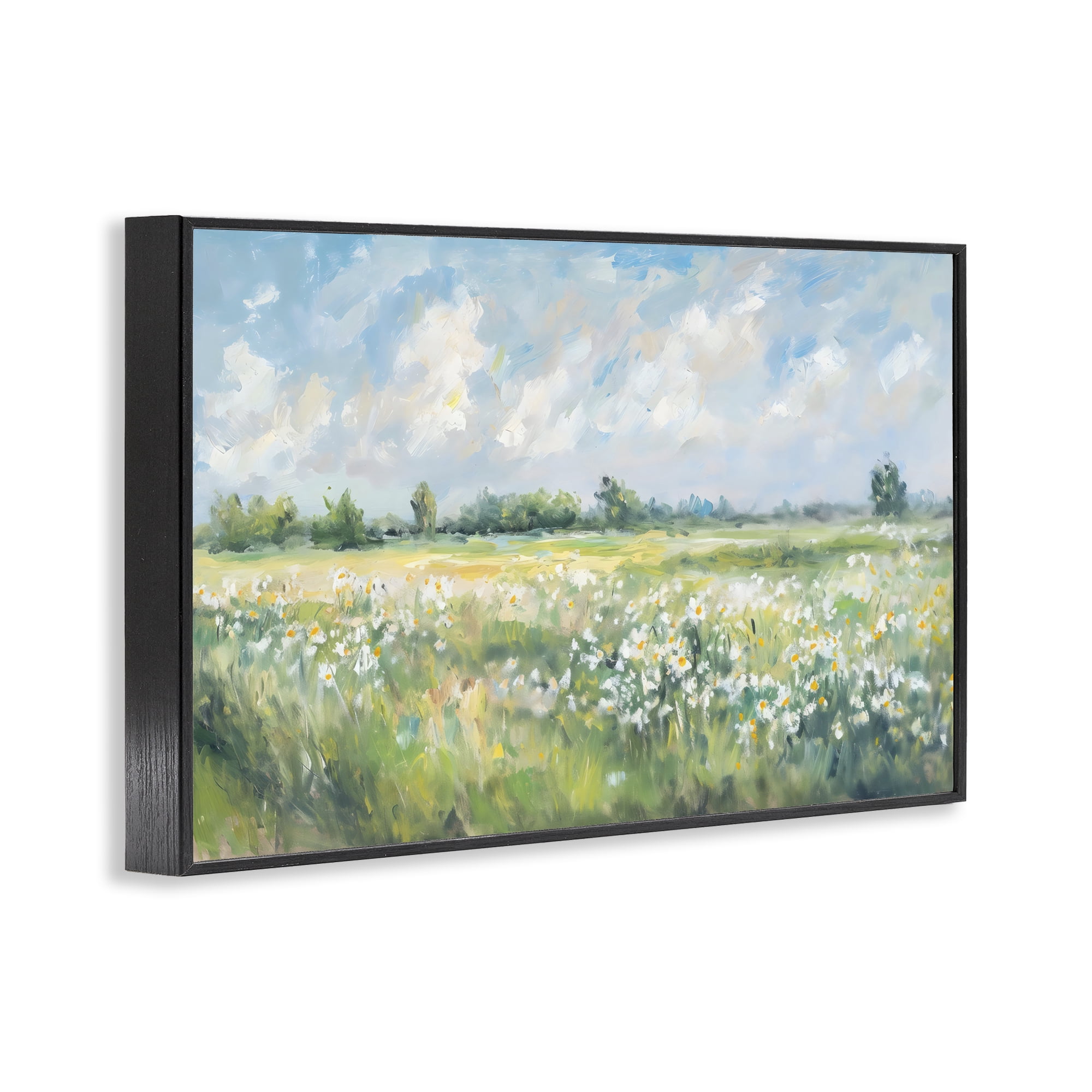 Stupell Industries Daisy Field Landscape Impression Black Framed Giclee Art, design by Creative Studio