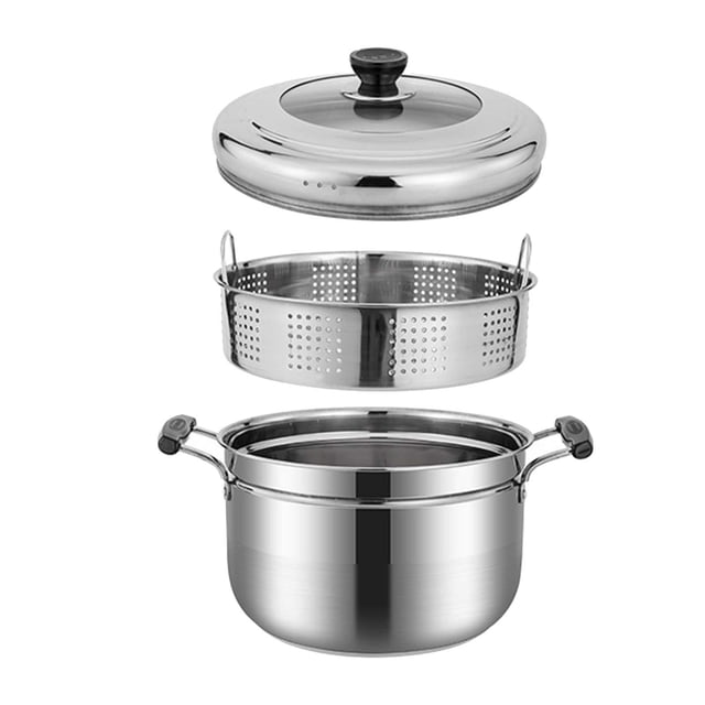 Olla de cocina, utensilios de cocina, agarre cómodo y grueso, portátil con rejilla para cocinar al , olla para sopa para restaurante, huevos y