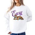 thumbnail image 2 of Easy Tiger Sweatshirt for Women, Teens & Kids Orange Tiger Everyday Sweater White Sweatshirt Adult Large, 2 of 4