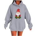 thumbnail image 3 of YOIAVAIOY Women Christmas Hoodies Dwarf Gnome Light Printed Hoody Sweatshirt Xmas Holiday Party Pullover Hoodie, 3 of 5