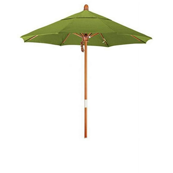 California Umbrella MARE758-5429 7.5 ft. Round Hardwood Frame Market Umbrella, Stainless Steel Hardware & Push Open - Sunbrella Macaw