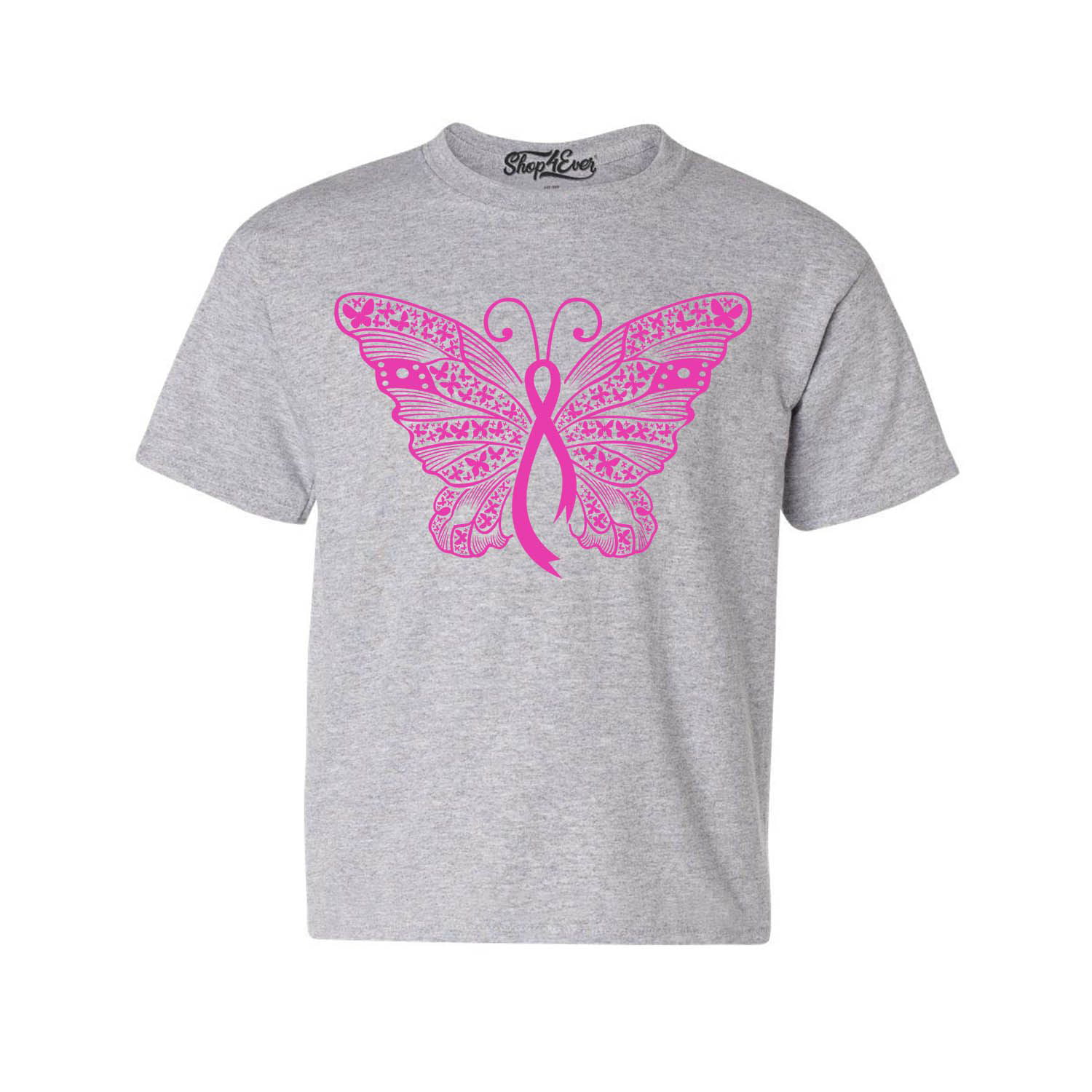 Butterfly Breast Cancer Toddler T-Shirt Pink Ribbon Awareness 