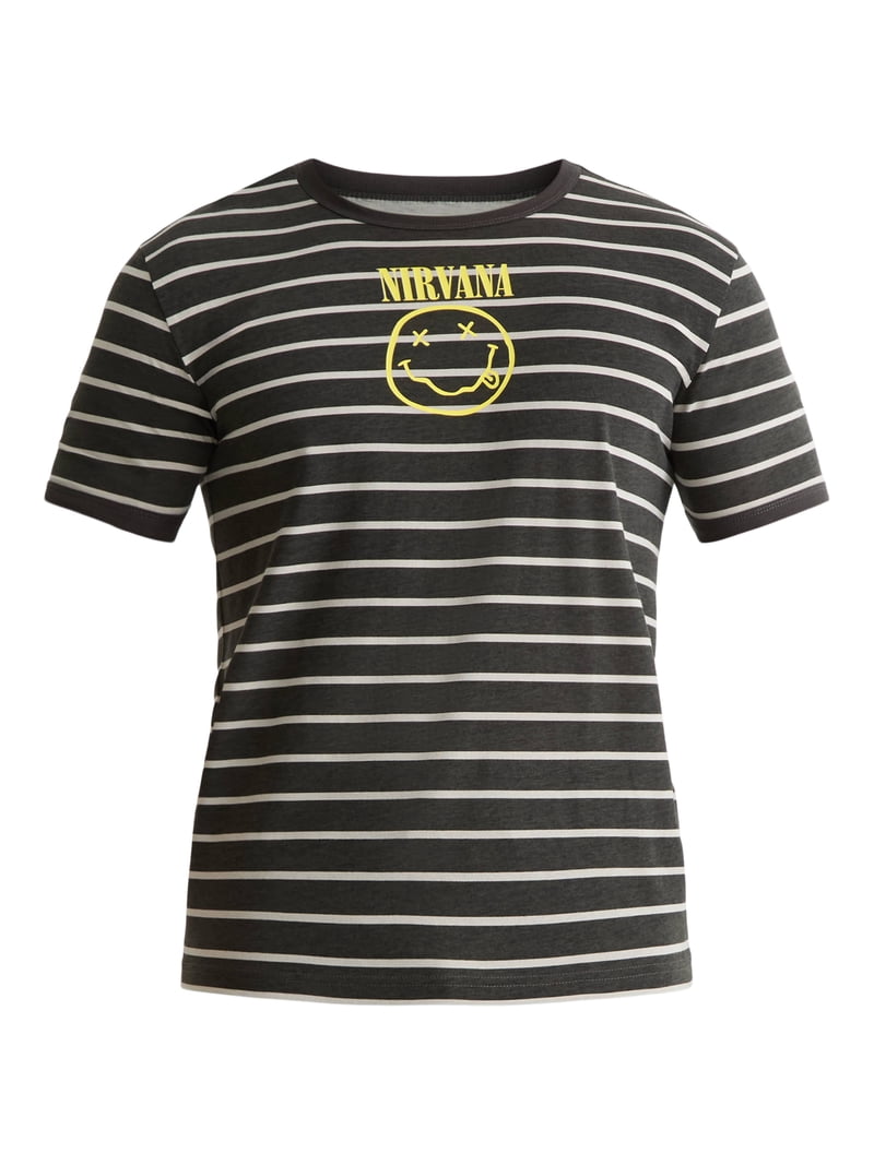 Nirvana Men's & Big Men's Smiley Striped Graphic Tee, Sizes S-3XL