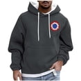 thumbnail image 2 of Dolkfu Sudadera con capucha para hombre con estampado de flores, sudadera con capucha y cordón, blusa casual con bolsillo para hombre XXXXL, 2 of 5