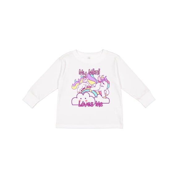 Inktastic My Mimi Loves Me Unicorn Girls Long Sleeve Toddler T-Shirt