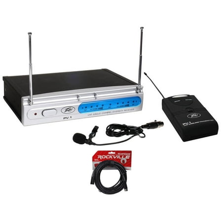 Peavey PV-1 U1 BL 911.70 Mhz UHF Wireless Lavalier Microphone System+XLR Cable