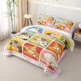 thumbnail image 3 of Homewish Cute Pet Cat Plaid Bed Spread Queen,Kawaii Animal Queen Coverlet Set,Multicolor,3 Pieces, 3 of 7