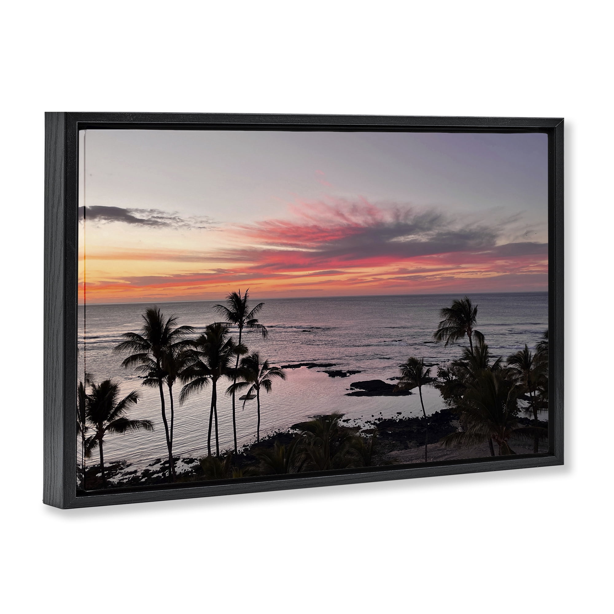 Stupell Industries Fierce Sunset View Landscape Photography Black Floater Framed Canvas Art Print Wall Art, 25 x 17