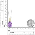 thumbnail image 3 of Gem Stone King 925 Silver and 10K Yellow Gold 2 Tone Pear Shape Purple Amethyst and White E-F Lab Grown Diamond Keren Hanan Pendant Necklace for Women (9.87 Ctttw), 3 of 4