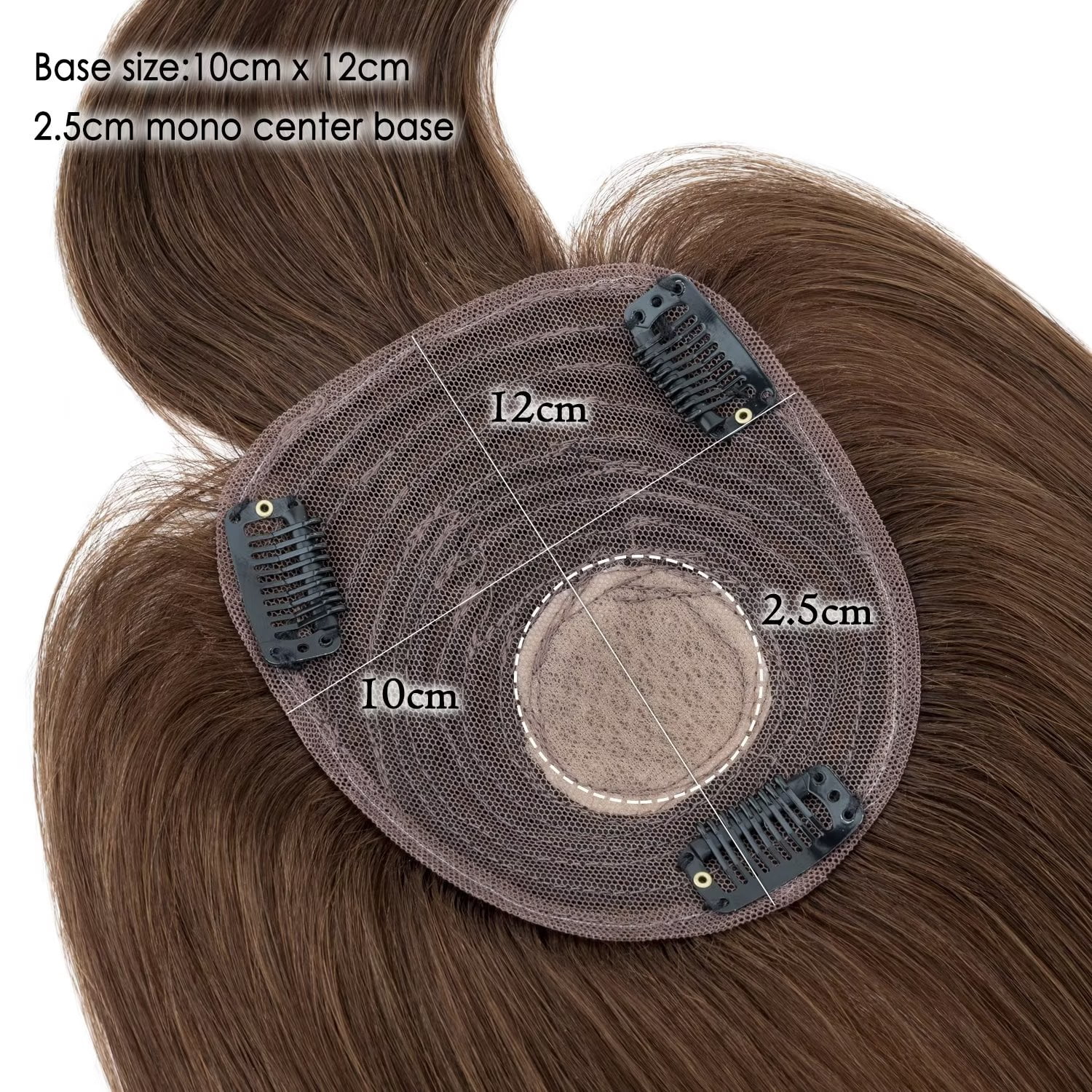 Benehair NEW 10cm*12cm 100% Remy Human Hair Clip In Topper Toupee Hairpiece Wig Top Piece Base Wiglet With Bang Brown