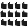 12 Pcs Black Plastic Angle Iron Foot L Shaped Edge Leg Protector 25 x 25mm