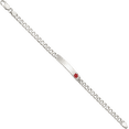 thumbnail image 4 of 925 sterling silver medical alert curb link name bar identification id bracelet, 4 of 5