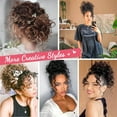 thumbnail image 2 of Jademall 1-Piece Curly Messy Hair Bun Extension, 60g Natural Fluffy Synthetic Drawstring Ponytail, Loose Wave Hair Bun for Women Daily Use, Black, 2 of 6