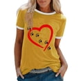 thumbnail image 2 of GERsome Valentines Day Cute Dog Paw Print T-Shirts Love Heart Short Sleeve Shirts Women's Casual Dog Lover Tee Blouse, 2 of 6
