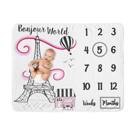 UPC: 0846480087465 | Paris Milestone Baby Blanket by Sweet Jojo Designs