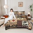 thumbnail image 4 of Castle Fairy Safari Deer Bear 3 Pieces Queen Comforter Set for Teens Adults,Bohemian Tribal Aztec Ultra Soft Bedding Sets,Exotic Style Bedding Comforter Set Breathable,Lightweight Room Decor, 4 of 8