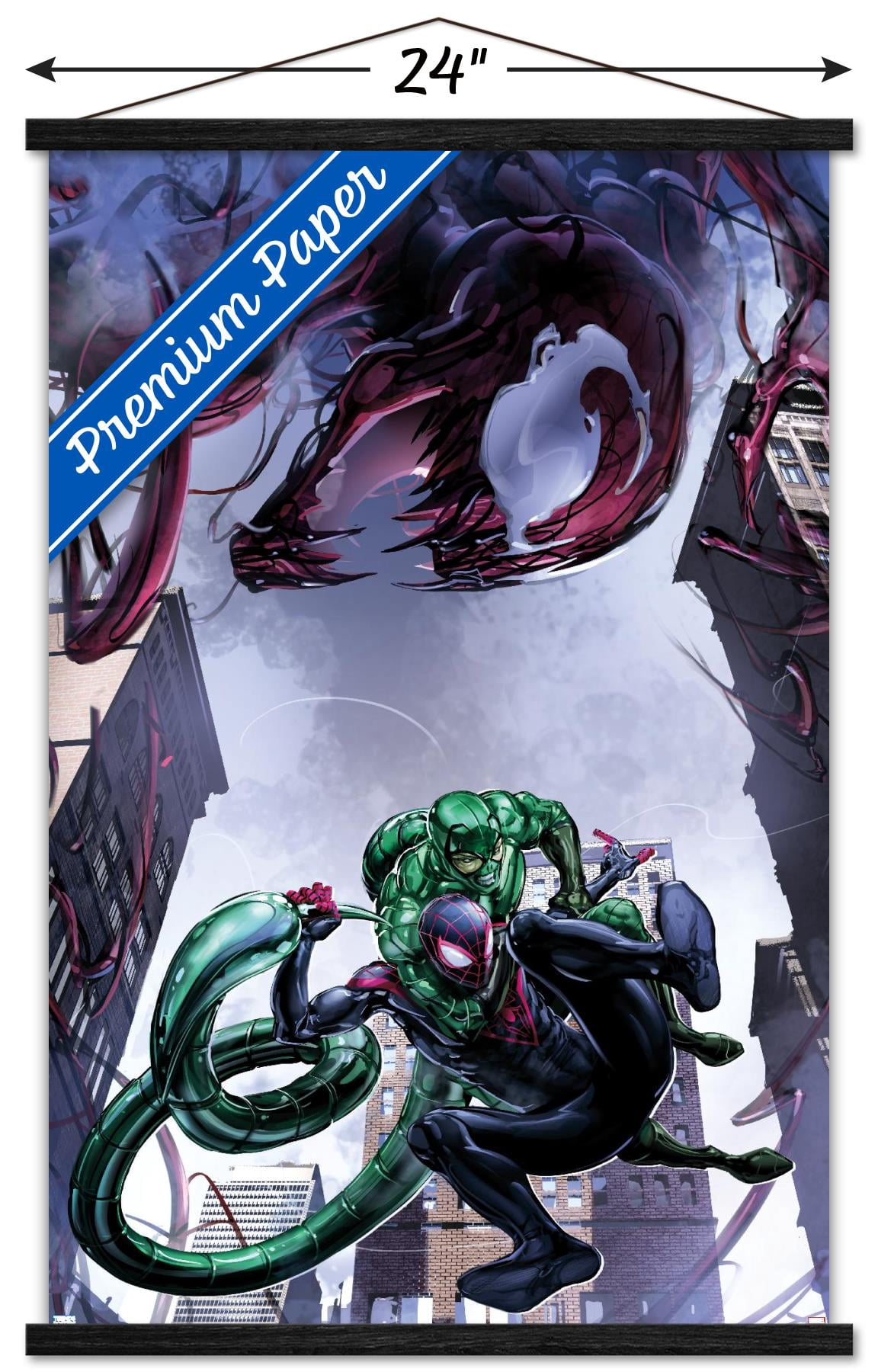 Marvel Comics - Spider-Man, Carnage, Scorpion - Absolute Carnage Miles Morales #1 Wall Poster with Wooden Magnetic Frame, 22.375" x 34"