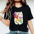 thumbnail image 4 of Hyknon Hauts pour Femmes Cadeau Fête des Mères Maman Imprimé Fleuri Manches Courtes Col Rond T-shirt Motif Haut Polyvalent pour Sortir, 4 of 5