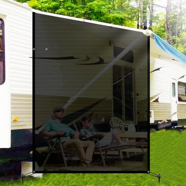 YEOPGYEON RV Awning Side Sun Shade Screen (9'X7' Black Mesh) Camper