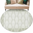 thumbnail image 2 of Round Area Rug 8 Ft, Sage Green Washable Non-Slip Circle Carpet for Living Room/Bedroom, Vintage Elegant Abstract Art Collection Low-Profile Large Area Rugs for Indoor, 2 of 7