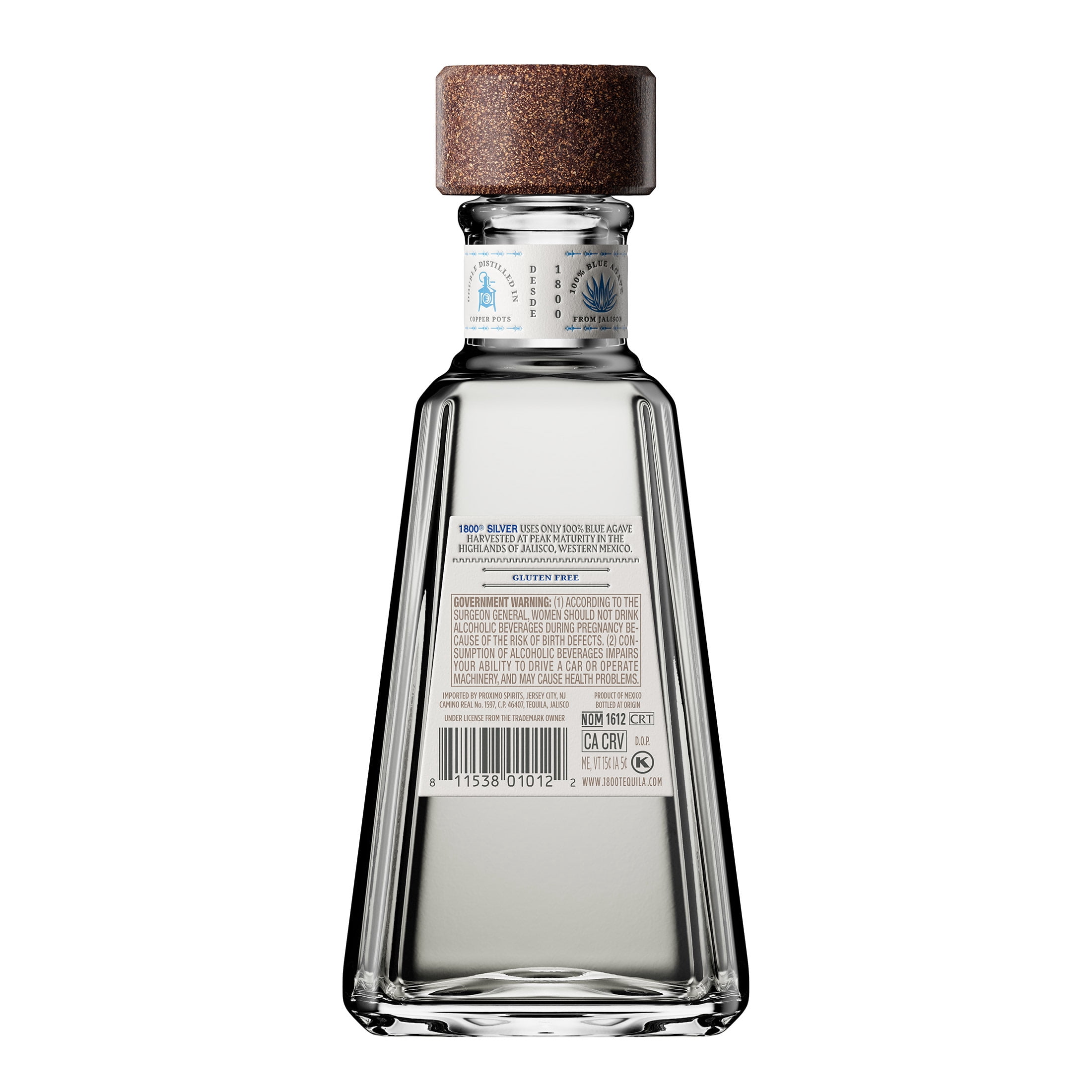 1800 Tequila Blanco, 375 mL Glass Bottle, 40% ABV for Summer