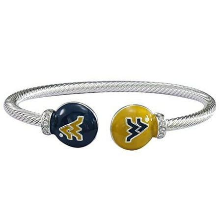 West Virginia Mountaineers Brass - West Virginia Mountaineers Brady Cuff Bracelet with Double Circle Logo
