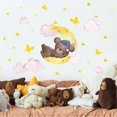 thumbnail image 3 of Lindos adhesivos de pared de oso durmiendo, románticos adhesivos de pared de nube rosa, luna creciente, dulces sueños, para niños, bebés, hogar, habitación infantil, bricolaje, adhesivos decorativos., 3 of 5