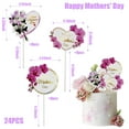 thumbnail image 2 of 24 Pcs Happy Mothers' Day Cake Toppers Bulk for Best Mom Ever, Heart Round Butterfly Orchid Rose Flower Cupcake Picks, 3 Styles Cake Decoration for Birthday Mother's Day Party Favors Supplies, 2 of 5