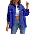 thumbnail image 1 of Coduop Women Ripped Distressed Denim Jacket Long Sleeve Button Down Trucker Boyfriend Jean Coat, 1 of 5