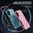 thumbnail image 3 of Compatible with Samsung Galaxy A13 5G Case, Hybrid Heavy Duty Military Grade Full-Body Drop Shockproof Heavy Duty Dustproof 3-Layers Rugged Anti-Scratch Cover Wireless Charging, Green/Pink, 3 of 7