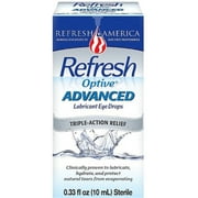 REFRESH Optive Advanced Lubricant Eye Drops 10 ml (Pack of 6)