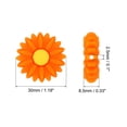 thumbnail image 2 of Uxcell 30mm Silicone Flower Beads, 10 Pcs Cute Colorful Soft Sunflower Focal Loose Space Bead, Orange Yellow, 2 of 6