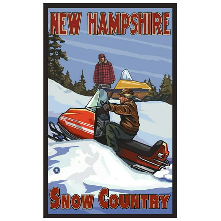New Hampshire Snowmobilers Giclee Art Print Poster by Paul A. Lanquist (12