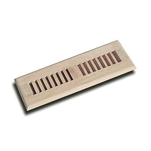 WELLAND 2X10 Unfinished White Oak Vent Wood Self Rimming Floor Register Vent Cover Grille,3/4