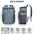 thumbnail image 3 of Travel Cooler Bag - Blue Leopard Print Camping Beer Cooler Backpack with Bottle Opener- Waterproof Insulated Picnic Backpacks - Cooler Bag for Beach, 3 of 6
