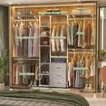 thumbnail image 2 of Closet System with Drawers, Closet Organizer System Storage with Shelves, 96'' Walk-in Closet with 5 Hanging Rods, Heavy Duty Wall Mounted Clothes Wardrobe Garment Rack, Metal Frame,, 2 of 8