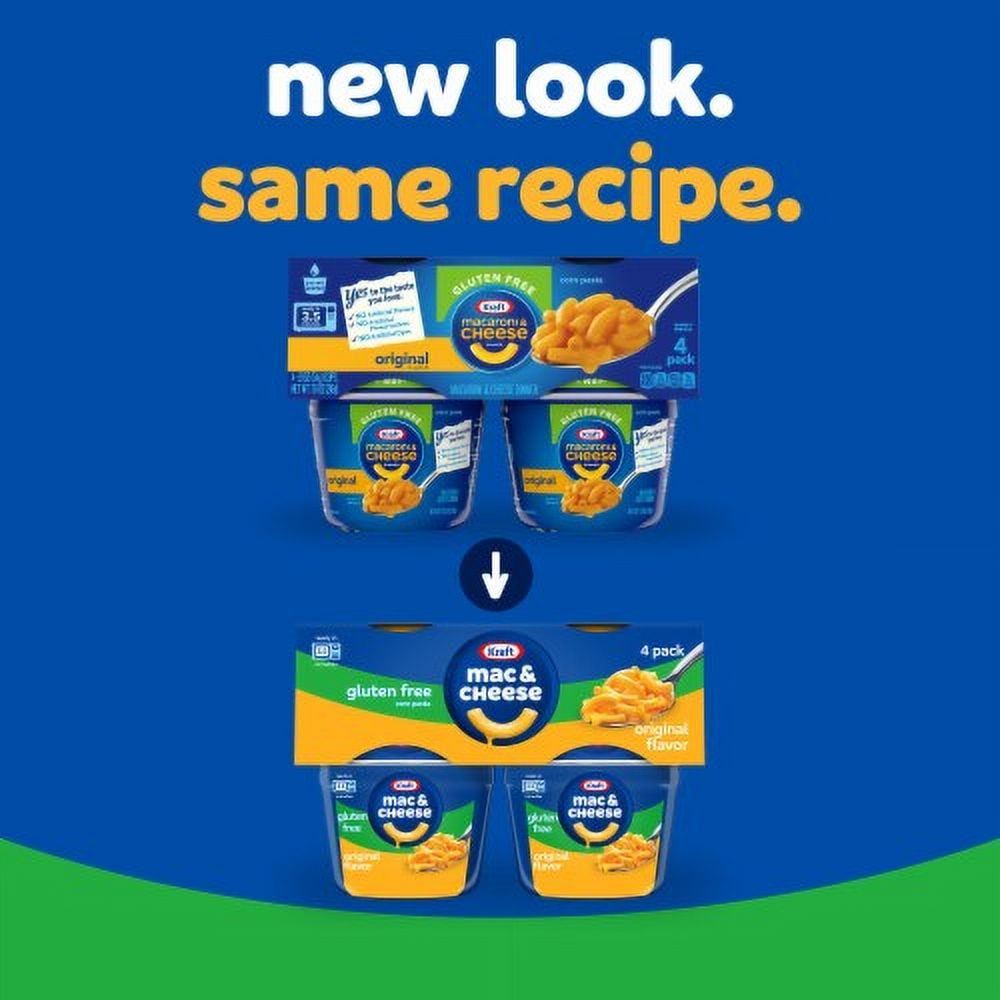 Kraft Gluten Free Original Mac & Cheese Macaroni and Cheese Dinner 4 ct / 1.9 oz - Pack of 2