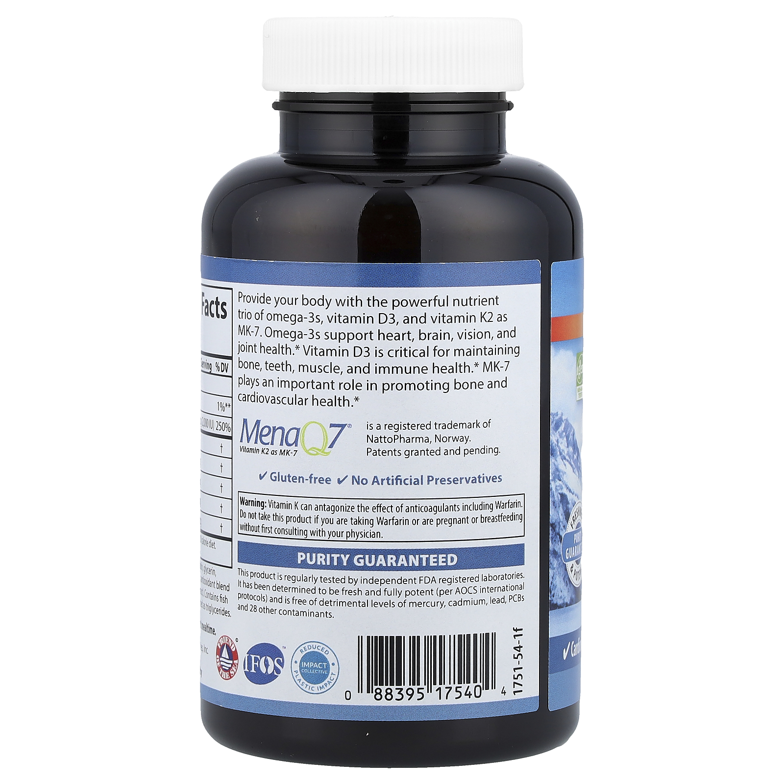 Carlson Elite Omega-3 Plus D & K, Natural Lemon, 90 Soft Gels