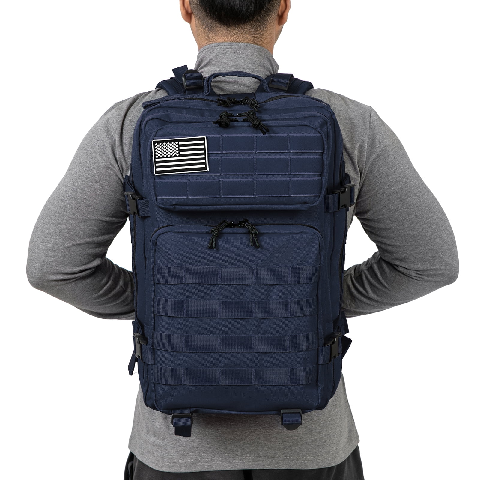 QT&QY 45L Molle Hiking Backpack Outdoor Travel Daypack 17 Inch Laptop Compartment Work Commuter Bag