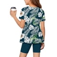 thumbnail image 5 of Grblisyd Girls Hawaiian Outfits Tops + Elastic Waist Shorts Clothing Sets Summer Clothes 1-13 Years, 5 of 6