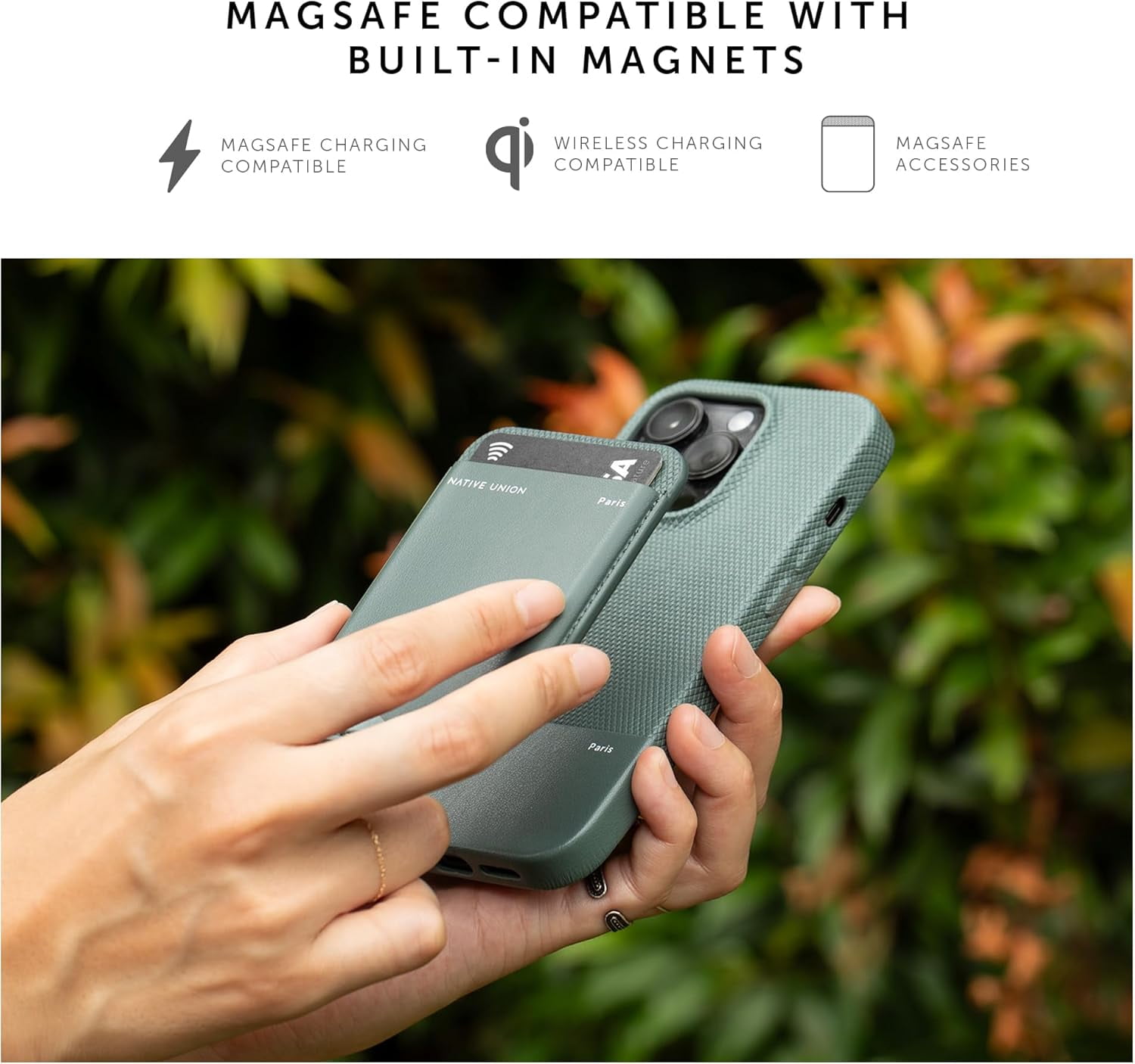 Native Union (Re)Classic Case –6ft Drop Protection – Compatible with iPhone 15 Pro Max(Slate Green)