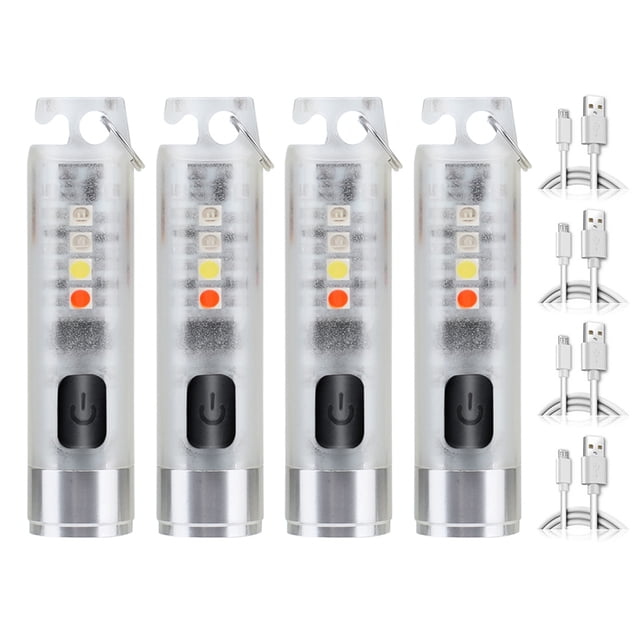 Mini llavero linterna linterna de bolsillo portátil luz de senderismo de emergencia (4 piezas) JShteea Para Estrenar