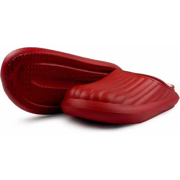GKL Trend Ares Slippers - Flexible and Waterproof Eva Cloud Slippers, Non-Slip Comfy Pillow Sandals with Plush Lining for Women and Men, Red