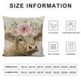 thumbnail image 5 of Creowell Cute Animals Throw Pillow Cover Spring Summer Farmhouse  Yak Bison Buff with Rose Flower Green Leaves Pillow Cases 18x18 Inches Square Cushion Cover, Brown, 5 of 5