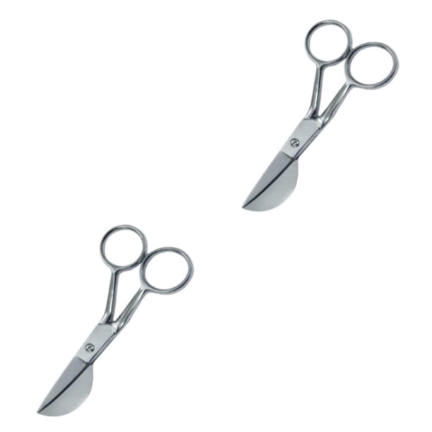 Wosthever Tijeras para apliques de de pato de 7 pulgadas para tela de alfombra con mechones de hilo Tijeras plateadas Plata 2Conjunto