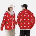 thumbnail image 4 of Fotbe White and Green Polka Dot Chaqueta con Protección Solar UPF 50+ para Hombre y Mujer, Camisa con Capucha y Bolsillos-Small, 4 of 7